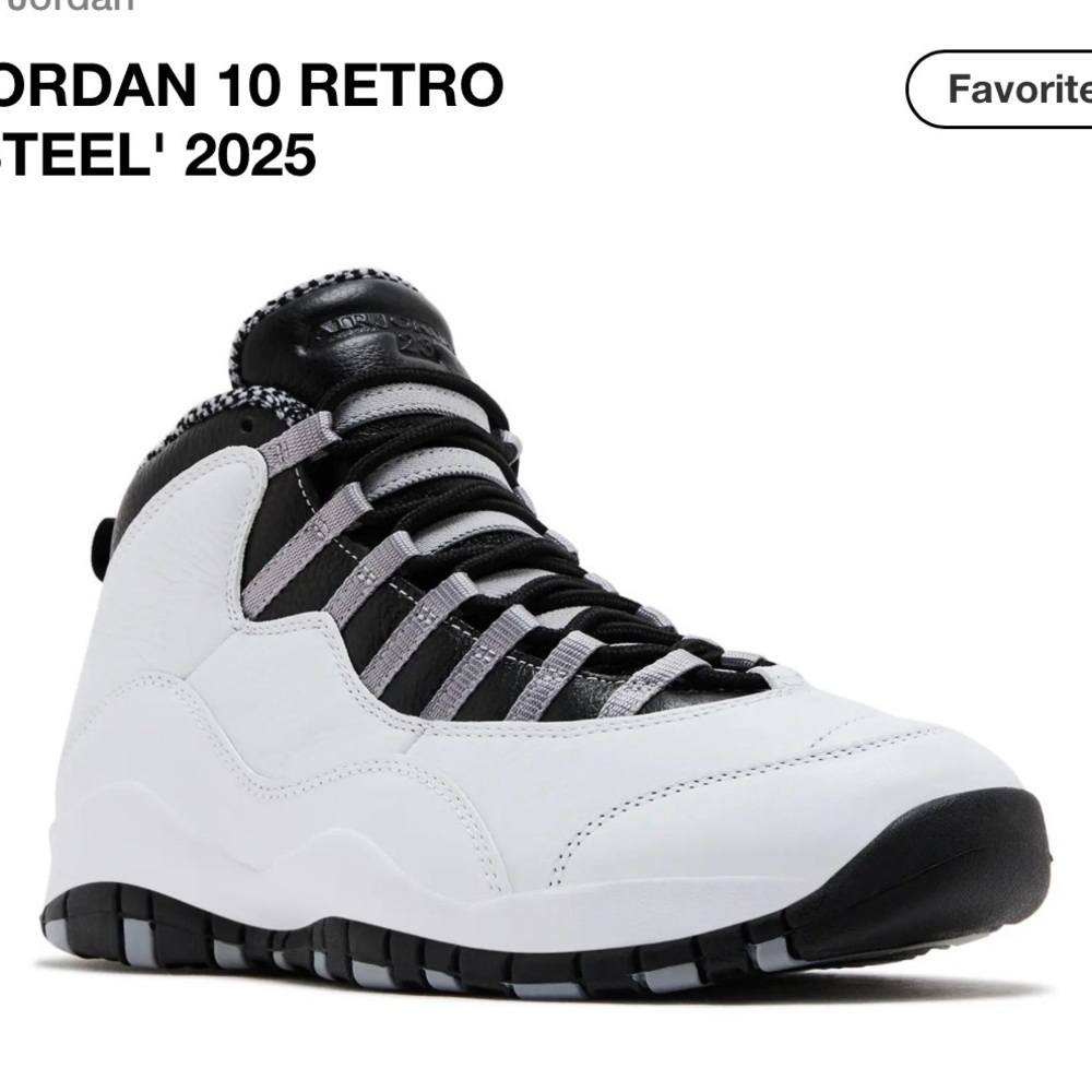 Jordan 10 Retro 'Steel' 2025 - Black and White High-Tops